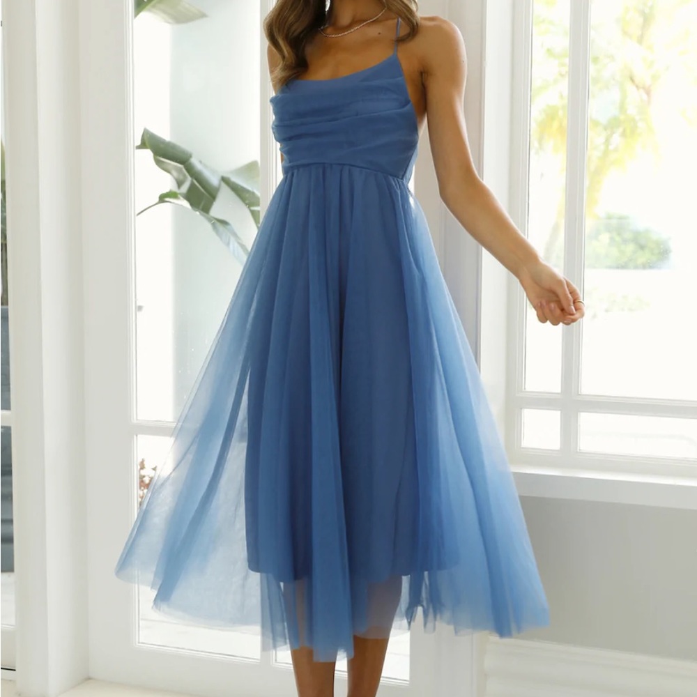 NWT Hello Molly Fairy Vibes Midi Dress Blue